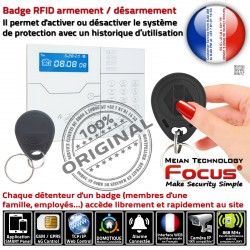 Sécurité Carte Appartement ORIGINAL Système Badges Alarme Meian Zones Armement 868MHz FOCUS Connecté Maison Désarmement GSM RFID Badge
