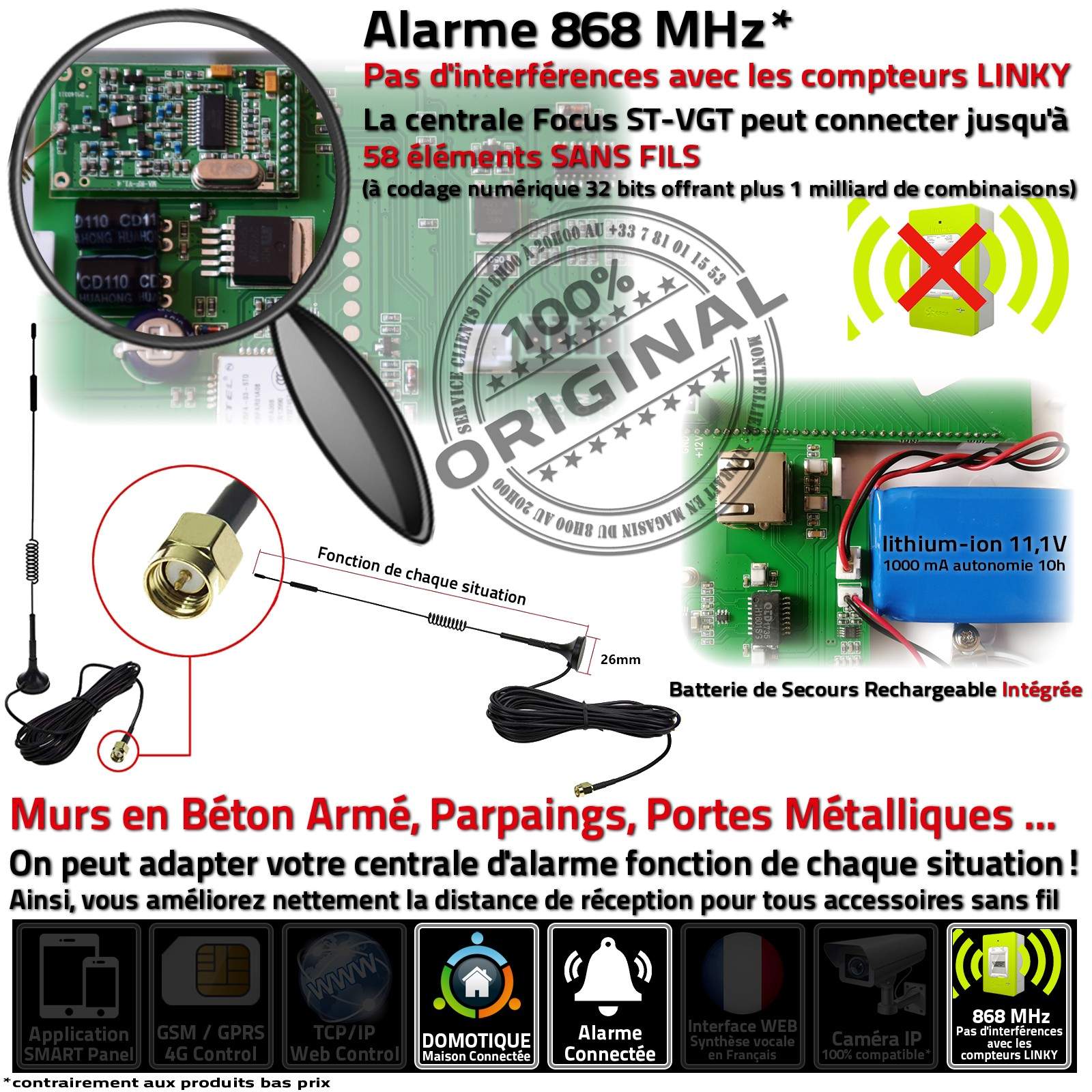 Sans fil wifi hd écran tactile intelligent maison kits de système d'alarme  de sécurité pour garage / résidentiel / magasin 433mhz support