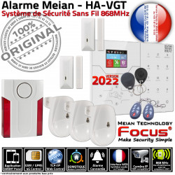 Système Magnétique HA-VGT Mouvement 4G ORIGINAL Appartement Capteur Sirène Détecteur Connecté Sécurité 3G Ouverture Alarme FOCUS F3 Meian