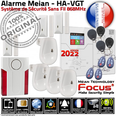F4 ORIGINAL Focus HA-VGT Chambre Logement Salon Alarme Appartement Connecté Sirène Pièce Contrôle GSM Surveillance Mouvement Détection