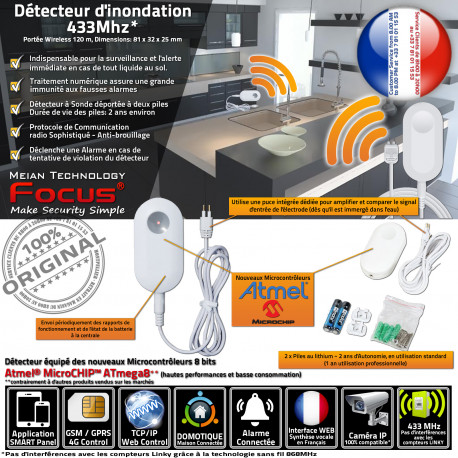 Capteur Centrale Alarme Ethernet Domotique MD-230R Connectée Maison Meian Détection Relais IP Sans Appartement Eau 433MHz Niveau GSM Fil