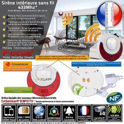 Connectée Reseau Sirène LED GSM FLASH Alarme Intérieure Fil MD-214R Meian Sans MHz FOCUS 433MHz Système 433 214R Centrale Connecté Sécurité MD