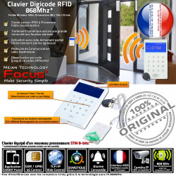 RFID Salon sans IP Alarme Digicode FOCUS Avertissement Déporté Centrale Tactile ORIGINAL Badge Clavier fil Pièce Chambre GSM Lecteur Connectée