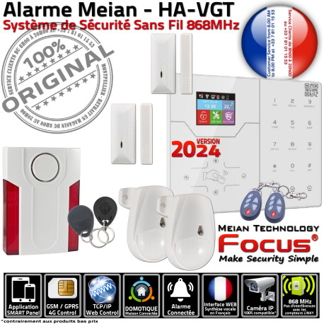 Atelier Focus ST-VGT Protection Local ORIGINAL 868MHz Système Capteur Meian Télécommande Porte Maison Alarme Sécurité Infrarouge Appartement