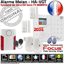 Système Bâtiment Surveillance GSM FOCUS Alarme Meian PACK F2 868MHz Industriel Sécurité TCP-IP Ethernet Appartement Connecté ST-VGT