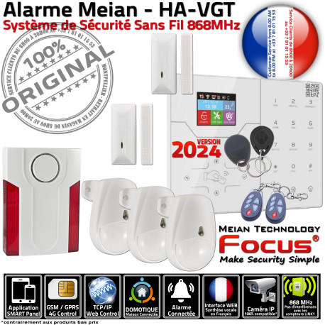 F3 Système Meian ST-VGT Appartement Sécurité Alarme Porte Présence Salons Chambres GSM ORIGINAL Protection Pièces Capteur Connecté