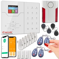 TCP-IP ST-VGT PACK Système Connecté 868MHz 6 Alarme FOCUS Sécurité Maison Restaurant pièces Sans-Fil GSM Meian Ethernet Surveillance